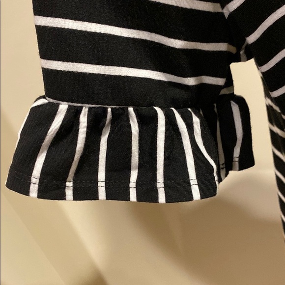 2 Hearts Dress | Black White Striped Ruffle Sleeve | Size M - Picture 5 of 7